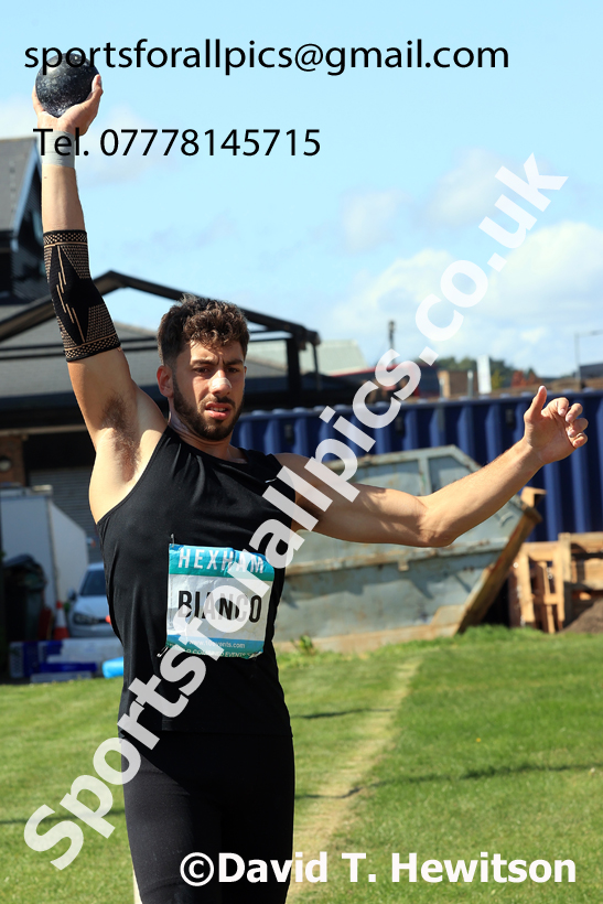 Decathlon shot putt, 2025 EAP International Combined Events, Hexham, Northumberland.  Photo: David T. Hewitson/Sports for All Pics